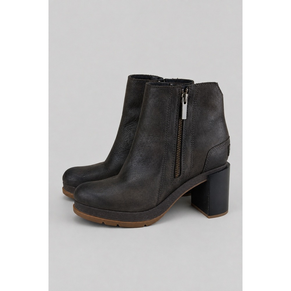 Sorel Lolla Ankle‎ Boots Womens 7.5 Brown Waterproof Leather Chunky Designer